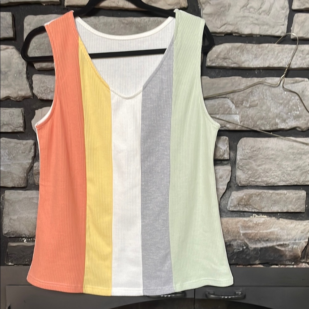Colorful Striped Sleeveless Top